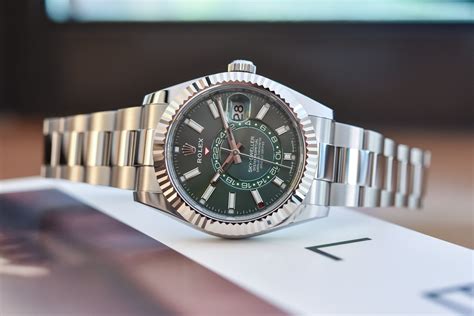 rolex green skydweller|rolex sky dweller price chart.